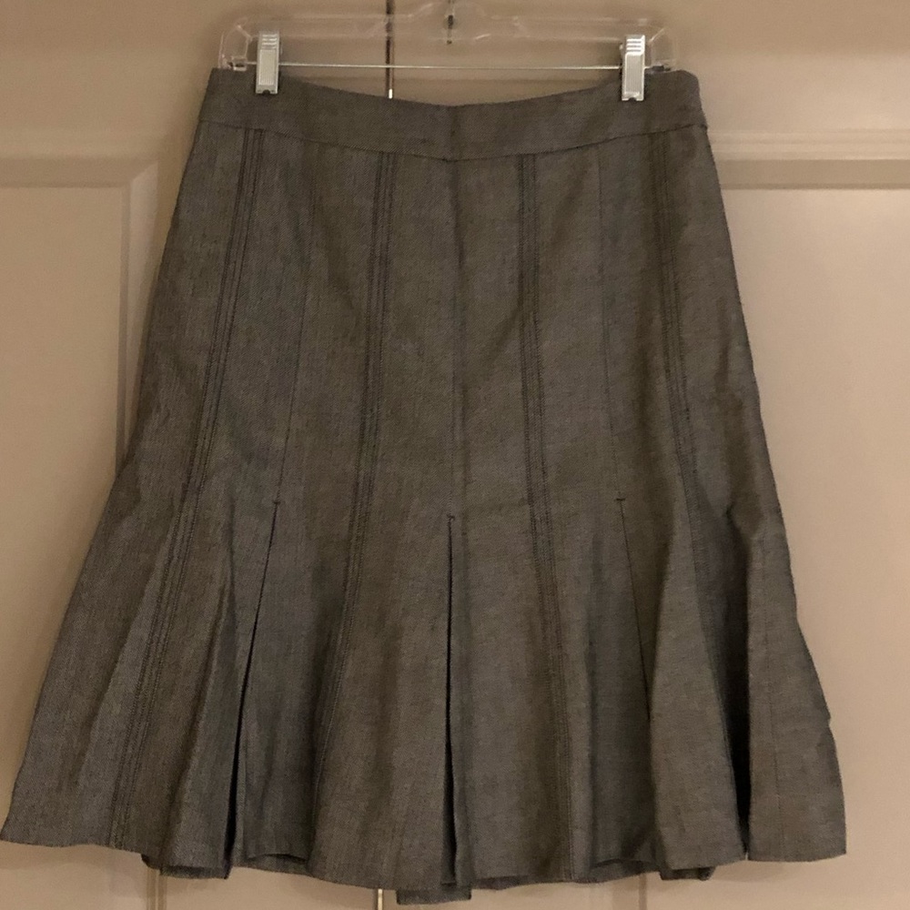 Ann Taylor Loft Black and White Herringbone Skirt